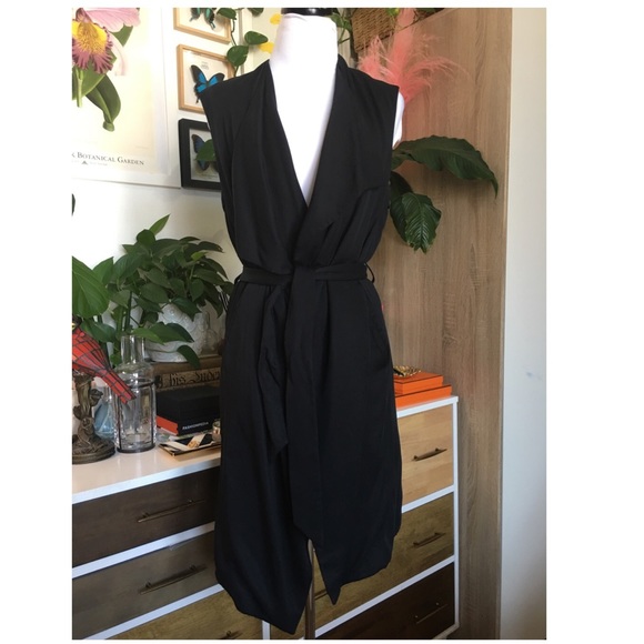 All Saints Hace Sleeveless Trench Black US 2 - Picture 3 of 11